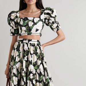 AGUA BY AGUA BENDITA
Bambu cropped floral-print cotton-poplin top